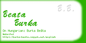 beata burka business card