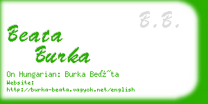 beata burka business card